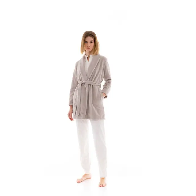 Ρόμπα BAMBOO NOS Elephant Grey W1451 Pink Label 2