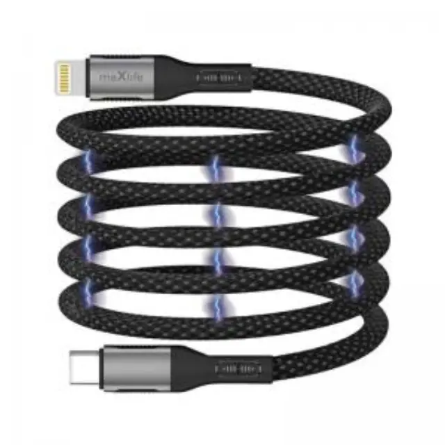 Καλώδιο Σύνδεσης USB 2.0 Maxlife MXUC-11 Magnetic Nylon USB C σε Lightning 27W 1m Μαύρο N66965 2