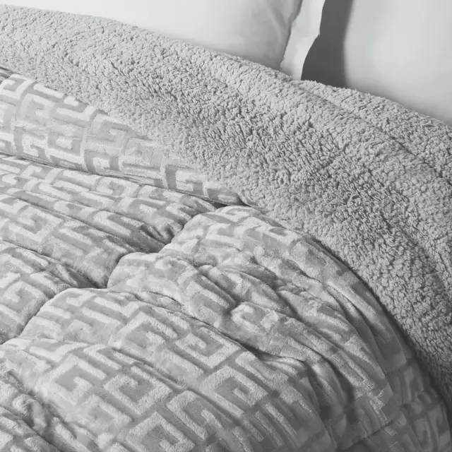 Κουβερτοπάπλωμα 160x220 Μονό 720gsm Fleece Sherpa Das Home 1392 Grey 100% Πολυέστερ 2