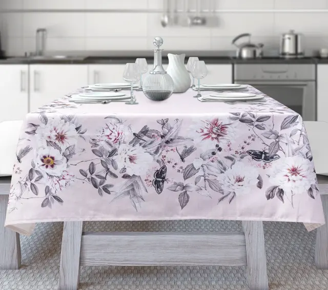 Τραπεζομάντηλο 140x180 Beauty Home Monday 8320 Ροζ 100% βαμβακερό