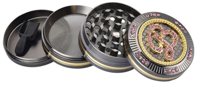 Grinder Τρίφτης Bling Girly 50mm Aluminium - 4 Parts 2