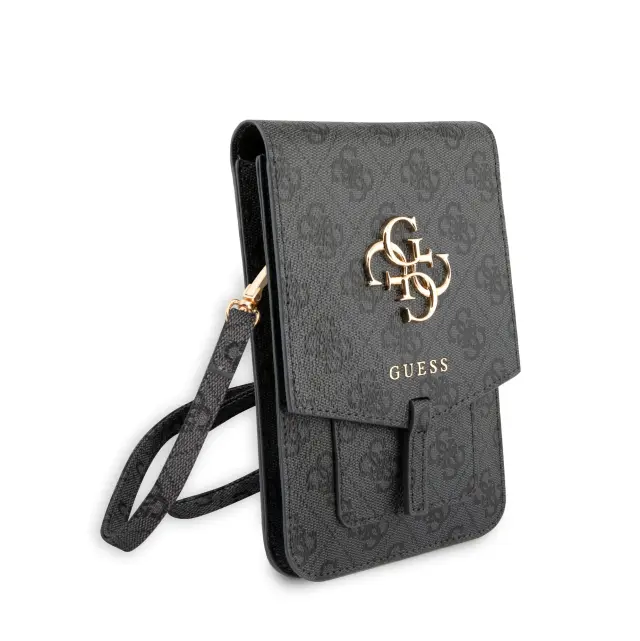 Guess PU 4G Metal Logo Phone Bag Grey 3