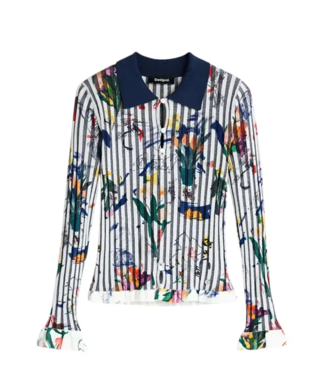 Desigual - Γυναικείο Πλεκτό Πουλóβερ Flowpock 26WWJF30-1022 Πολύχρωμο 3