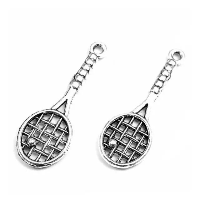 Μεταλλικό Κρεμαστό - Ρακέτα Τένις 29x10x2mm - Antique Silver - 20τεμ