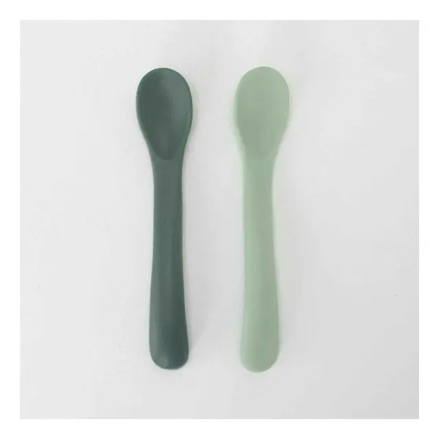 Σετ 2 Κουταλάκια Σιλικόνης - Green&Dark Green - Trois Kilos Sept