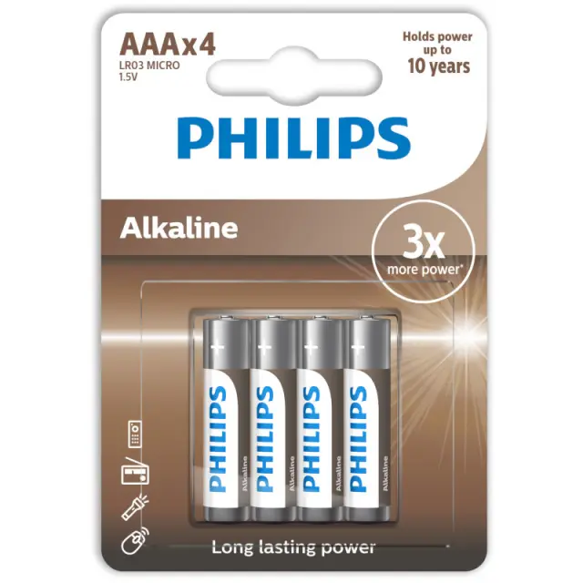 Αλκαλικές Μπαταρίες Philips Eco Alkaline - AAA - 1.5V - 4 τεμάχια 1012010