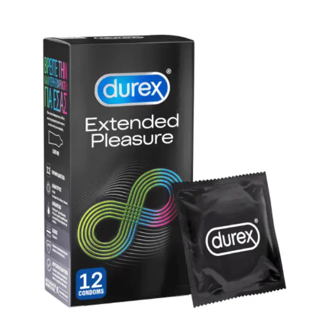 DUREX Προφυλακτικά Με Επιβραδυντικό Τζέλ Extended Pleasure Κανονική Εφαρμογή 12 τεμάχια