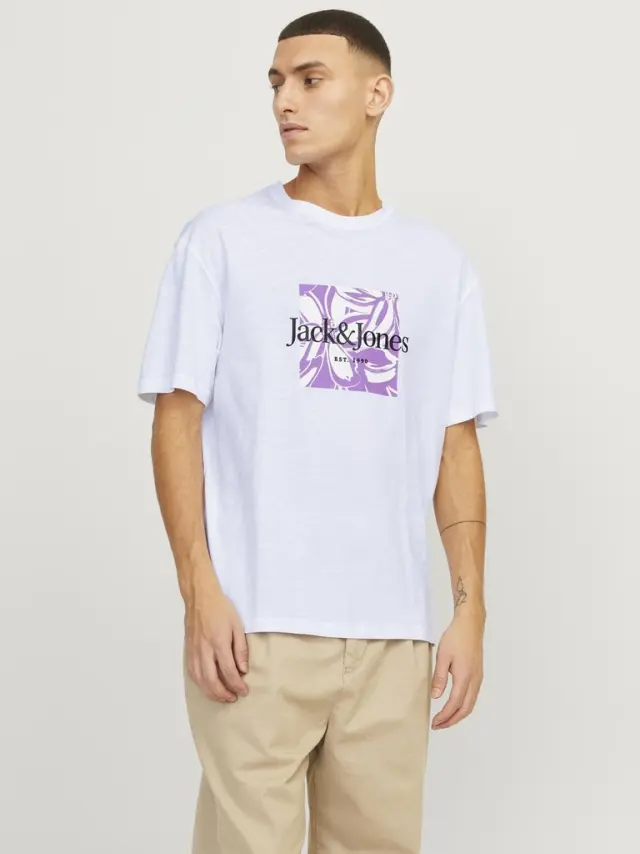 JORLAFAYETTE BRANDING TEE SS CREW NEC LN bright white - XL 3