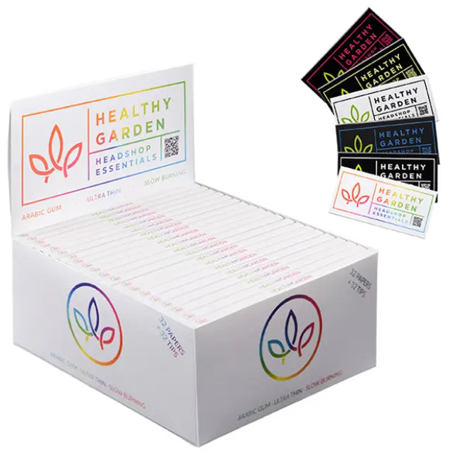 Healthy Garden Χαρτάκια - Rainbow - King Size Slim με Πολύχρωμες Τζιβάνες 32φ. 3