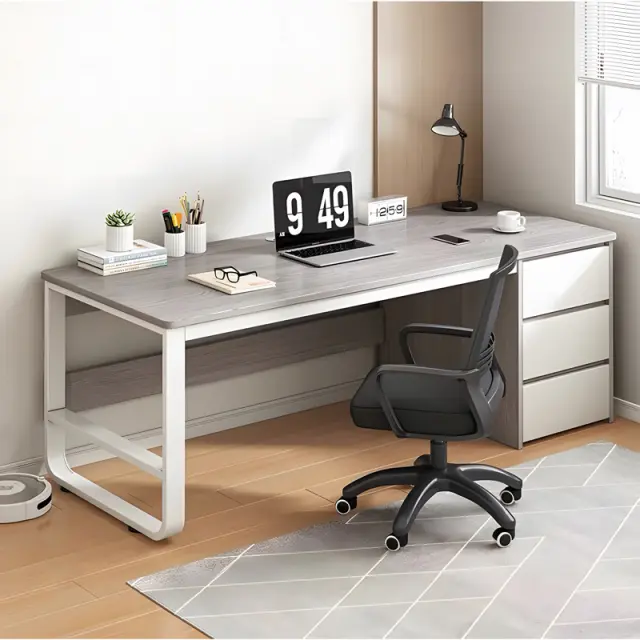 Γραφείο Salto pakoworld με συρταριέρα-MDF γκρι-λευκό 120x48x74εκ 2