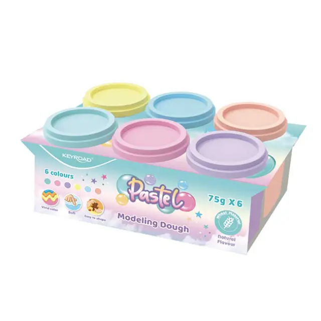 Keyroad Πλαστoζυμαράκι Pastel Dough 6 Xρώματα x 75gr (KR972562)