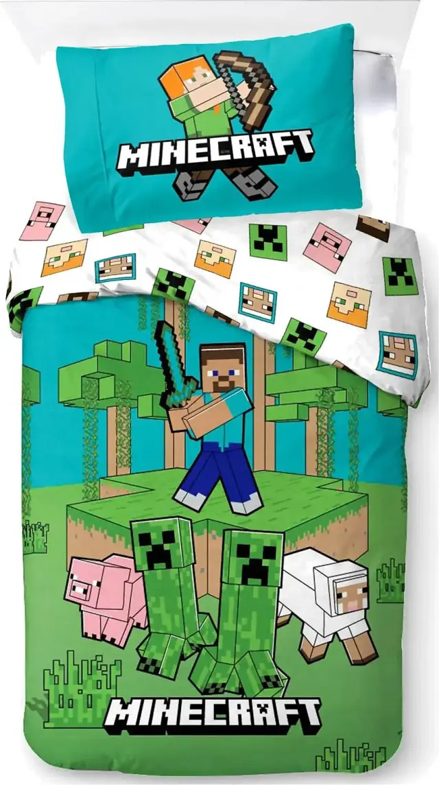 Bed Linen - Adult Size 140 x 200 cm - Minecraft Jungle Explore (1029465) - Baby and Children