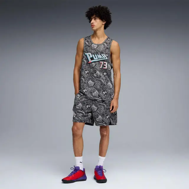 Puma Men's Flagrant Foul Allover Print 6inch 2 Shorts Γκρι 692277-01 (Puma) 3