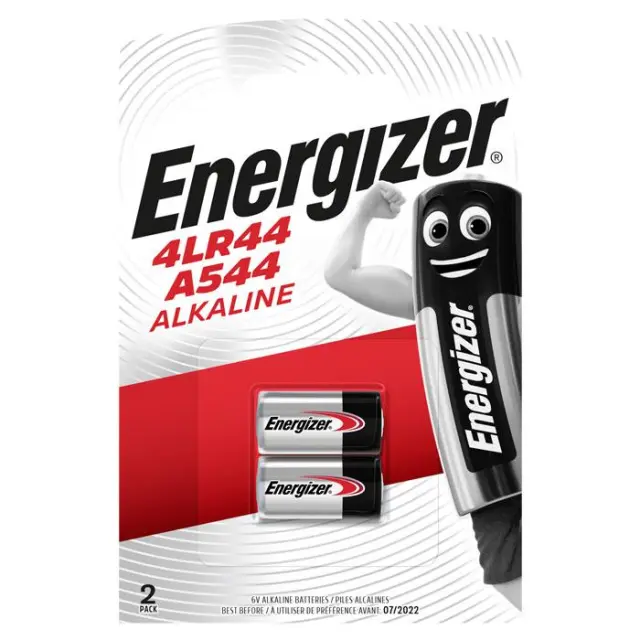 Αλκαλικές μπαταρίες Energizer 4LR44/A544 6V, σε blister 2 τεμαχίων.