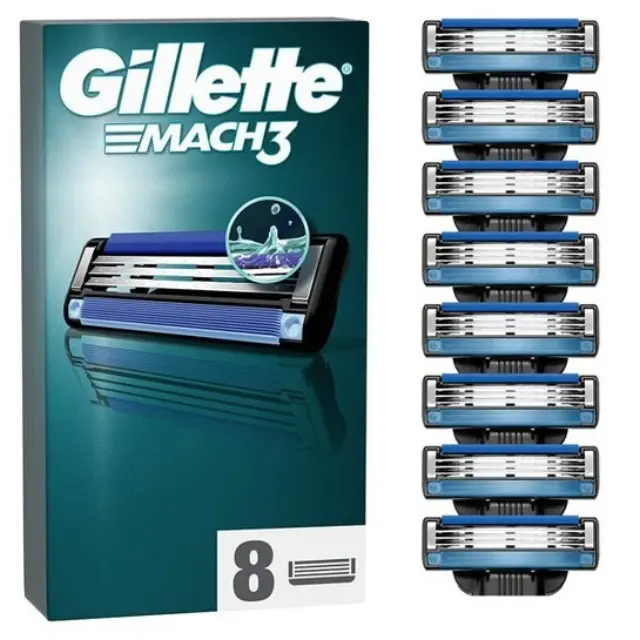 Gillette Mach3 Ανδρικές Ανταλλακτικές Κεφαλές Ξυριστικής Μηχανής 8τεμ
