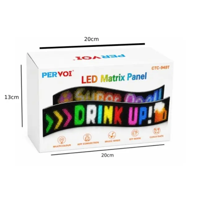 Pervoi Εύκαμπτη LED Matrix Οθόνη Πινακίδα με Bluetooth & Εφαρμογή 192×1330mm CTC-949T - Flexible Bluetooth LED Matrix Display 014519 2