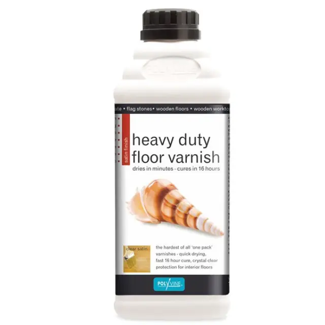 Heavy Duty Floor Varnish Βερνίκι Πατωμάτων Νερού Σατινέ Polyvine 1L