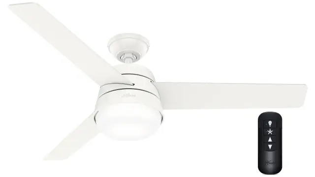 Hunter Finley 132 Fresh White - Ανεμιστήρας Οροφής με Φωτιστικό