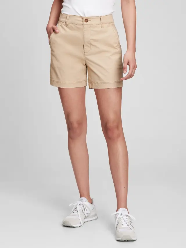 Μπεζ High Rise Girlfriend Σορτς sand khaki - 0