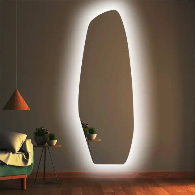 Stewehome Καθρέφτης Τοίχου LED για Μπάνιο Σαλόνι & Είσοδο 140x45x45 cm 3