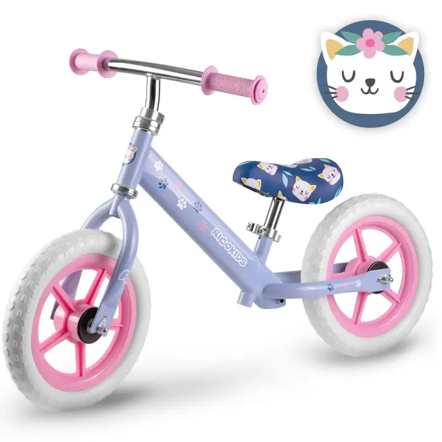 Ricokids Παιδικό Ποδήλατο Ισορροπίας – Ελαφρύ, Ρυθμιζόμενο & Ανθεκτικό Μωβ