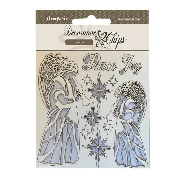 Chipboard Stamperia 14x14cm, Angels