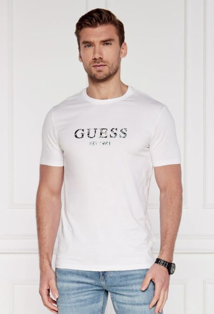Guess Ανδρικό T-shirt Κοντομάνικο White Άσπρο - XXL