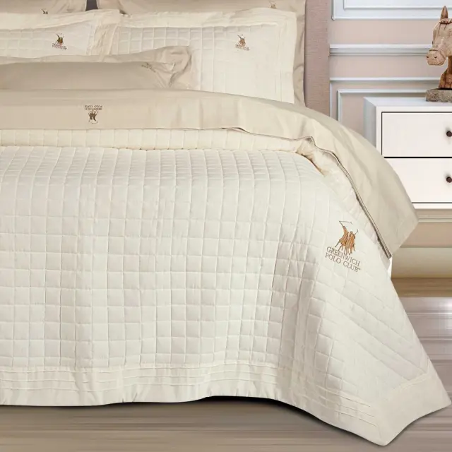 Κουβερλί 240x250 King Size Classic Greenwich Polo Club 2355 Ecru 100% Microfiber 2