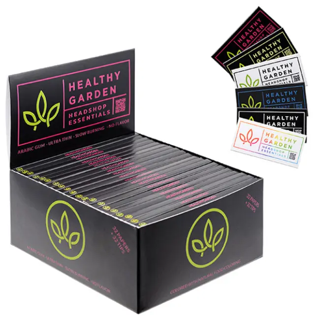 Healthy Garden Χαρτάκια - Pink - King Size Slim με Ροζ Τζιβάνες 32φ. 3