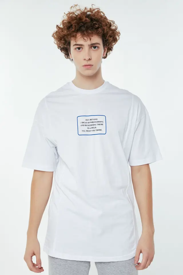 T-Shirt Βαμβακερό Contents Λευκό