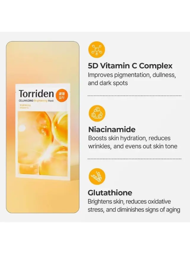 Torriden Cellmazing Brightening Mask – Λάμψη & Ομοιόμορφος Τόνος με Βιταμίνη C 26ml 2