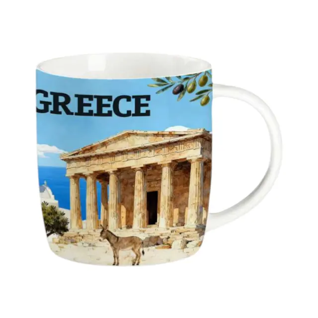 Σετ κεραμική κούπα Souvenir με κουτάλι - Greece - 241109