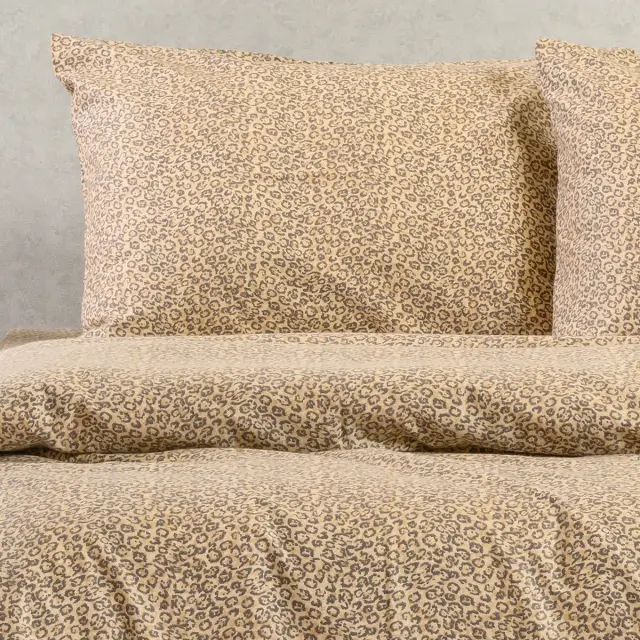 Σετ Σεντόνια 235x260 Υπέρδιπλα Φανελένια Winter Line Melinen Keshia Beige 100% βαμβακερόΧωρίς Λάστιχο 2