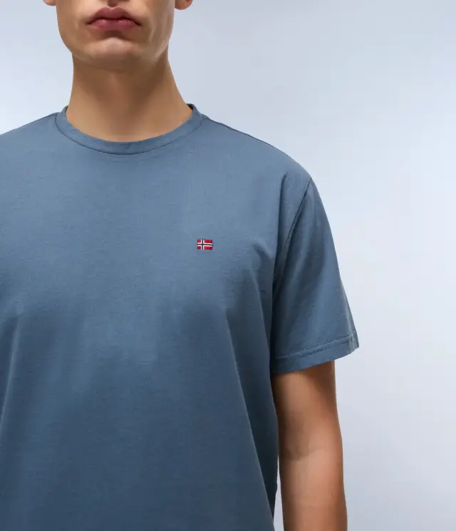 Napapijri - Ανδρικό T-shirt Salis Ss Sum Regular Fit NP0A4H8D-G1Y Μπλε Ραφ - S 3