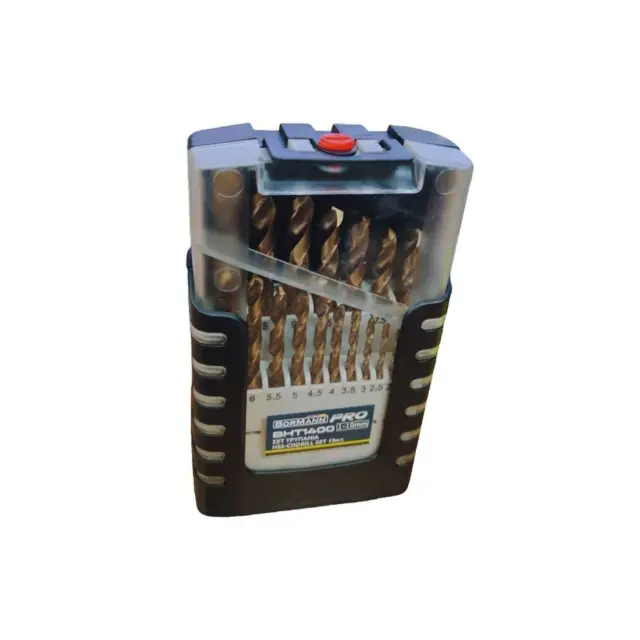 Bormann Pro BHT1400 - Σετ Τρυπάνια HSS-CO,19τεμ,1-10mm (028369)