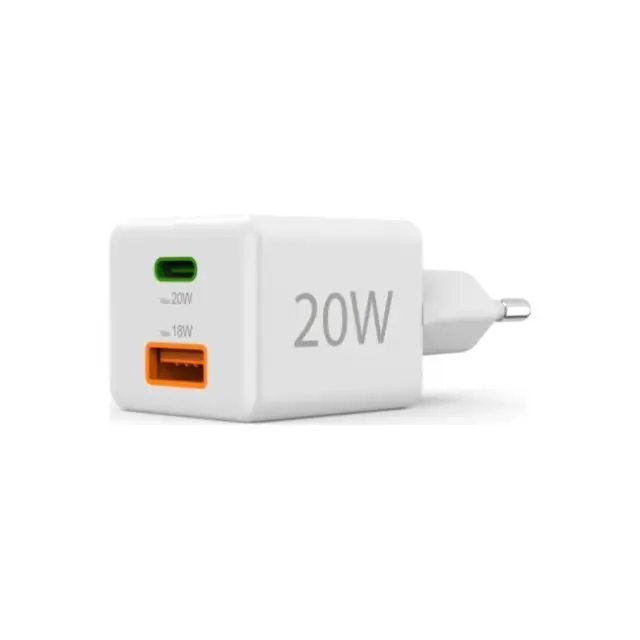 Hama Charger Mini 20W PD/QC 1x USB-C, 1x USB-A White (201991)