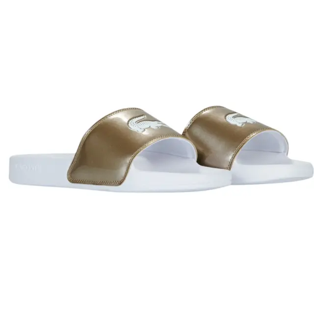 Γυναικείες Παντόφλες Slides Lacoste 751CFA0036K78 Χρυσές Άσπρο - 39,5 2