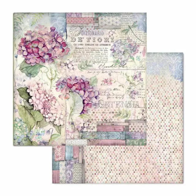 Χαρτί Scrapbooking Stamperia Διπλής Όψης - Hortensia - 31x30cm