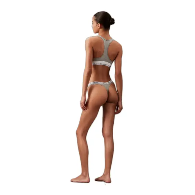 Calvin Klein Γυναικείο String Modern Logo Thong, Χρώμα Grey Heather - L 3