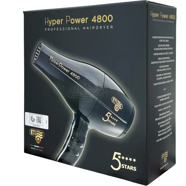 Eti Hyper Power 4800 5 Star – Επαγγελματικό Πιστολάκι Μαλλιών 2600W 2