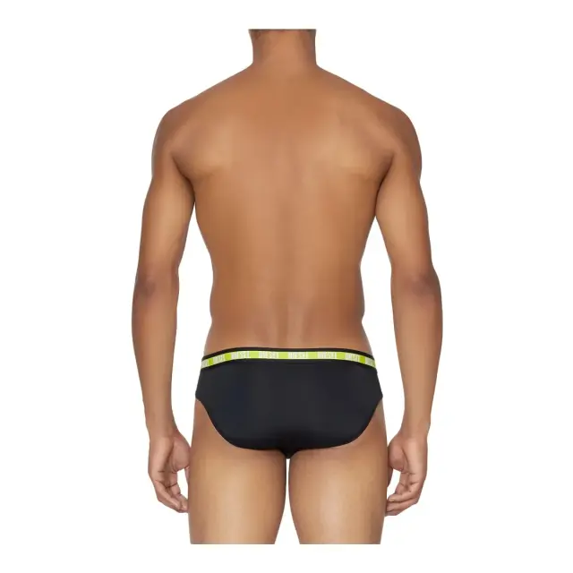 Diesel Ανδρικό Slip D-brief Allover Logo - Διπλό Πακέτο, Χρώμα Black YB 3