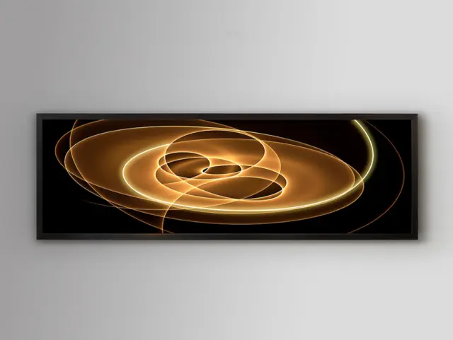 Διακοσμητικός Πίνακας Trazados 301954 με LED Light Traces 150x50 cm Μαύρο Χρυσό 2