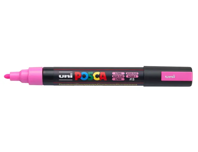 Μαρκαδόρος Σχεδίου Uni Posca PC-5M Medium με πάχος μύτης 1.8-2.5mm - Fluorescent PinkPC-5M(E) - ΦΩΣ-POZ