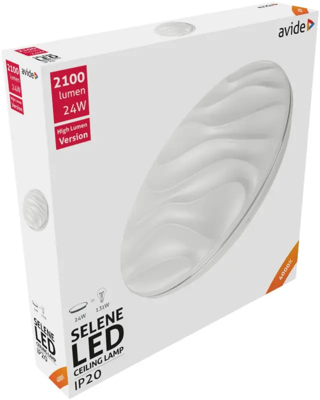 Avide LED Μοντέρνα Πλαφονιέρα Οροφής Selene 24W 380*70mm Λευκό 4000K 15.001.0590