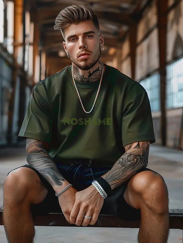 T-shirt Noshame® Χακί Oversized - 132404 - XL