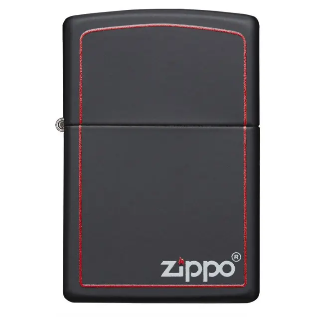 Αναπτηρας Zippo μαυρος με κοκκινο περιγραμμα 218ZB 2