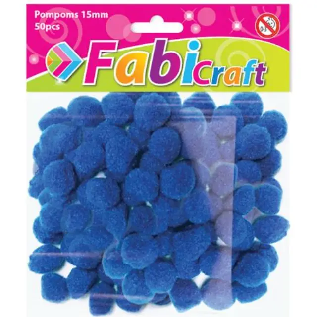 Pompoms Fabi 1.5cm 50τεμ Μπλε