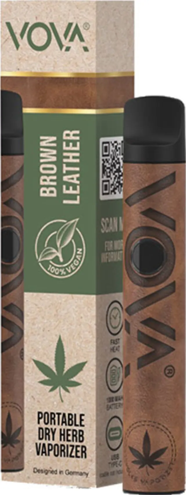 Vova Dab Pen - Vaporizer 1000mAh - Καφέ Δέρμα (for Herbs)