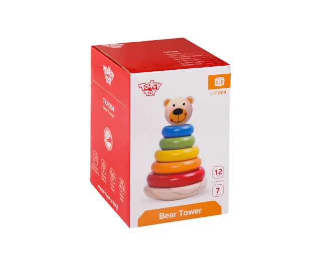 Ξύλινο Αρκουδάκι Πυραμίδα - Tooky Toy Bear Tower 6970090047640