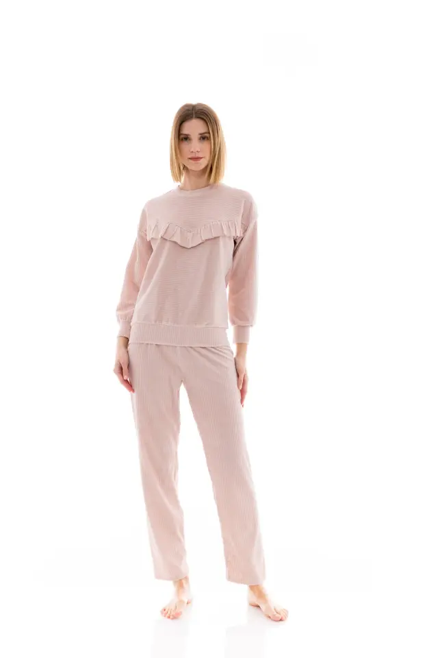 W1444 - Baby Pink - PYJAMA VELVET STRIPE 3